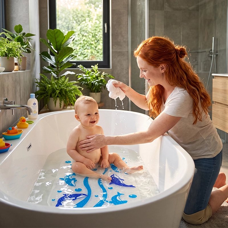 Tapis de bain bebe convenable Ă tout baignoire