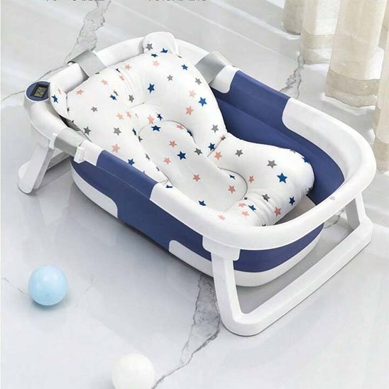 Baignoire bébé bleu avec coussin amovible