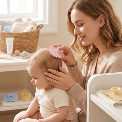 Brosse cheveux bebe pour coiffage et démêlage 
