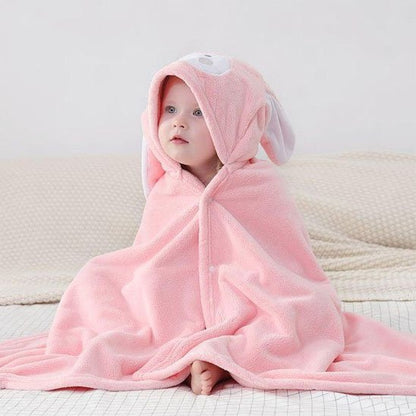 Cape de bain bébé adorable douce rose 
