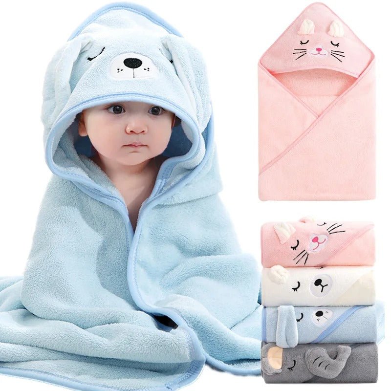 Cape de bain bébé en couleur variée douce
