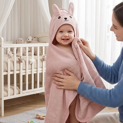 Cape de bain bébé douce mignon lapin