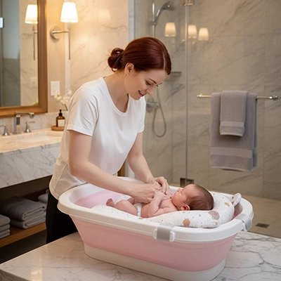 Coussin de bain bébé rembourré style ours 