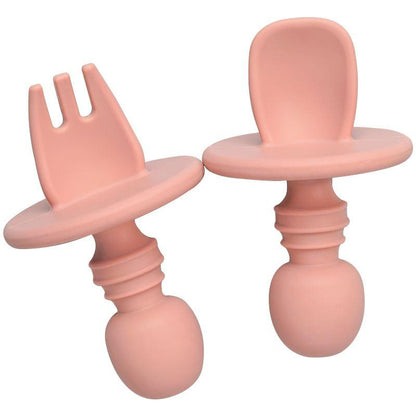 cuillère et fourchette pour bébé fille rose pratique