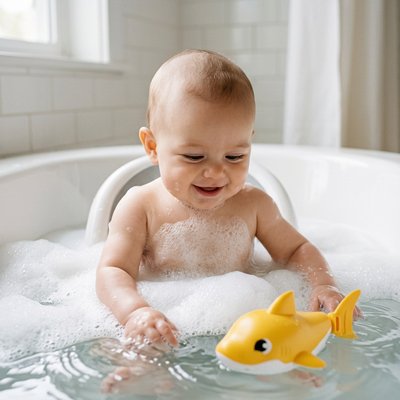 Jouet bain flottant requin jaune