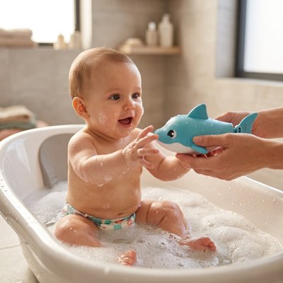 Jouet bain requin bleu flottant 