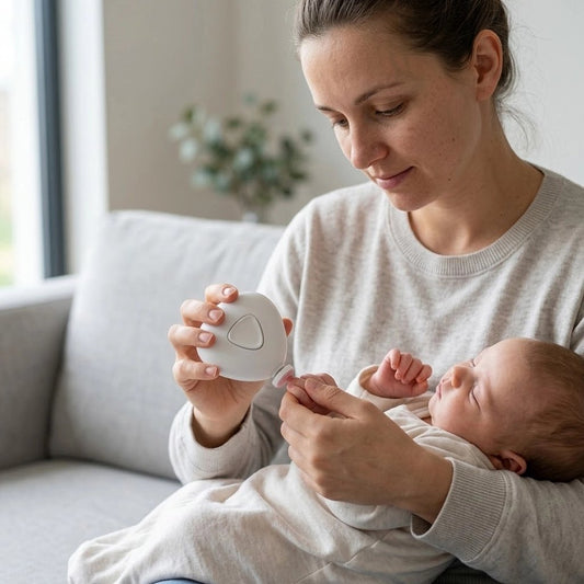 Lime a ongle electrique entre les mains de maman et bébé 
