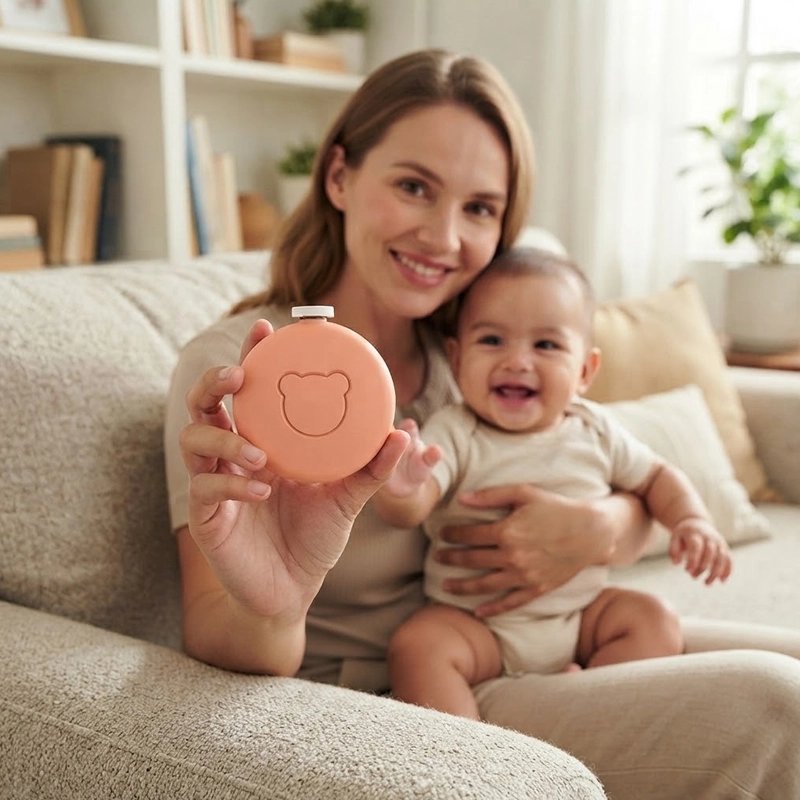 Lime a ongle electrique pour bébé dans les mains de maman 