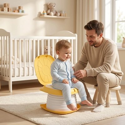 Pot bebe jaune adapté à la décoration du chambre