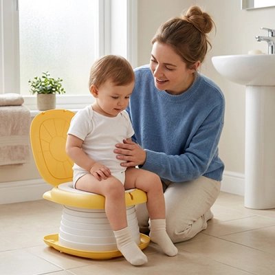 Pot bebe jaune facile à utiliser et à nettoyer 