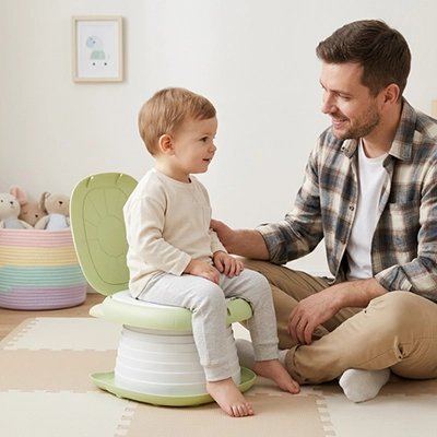 Pot bebe vert compacte et pliable 