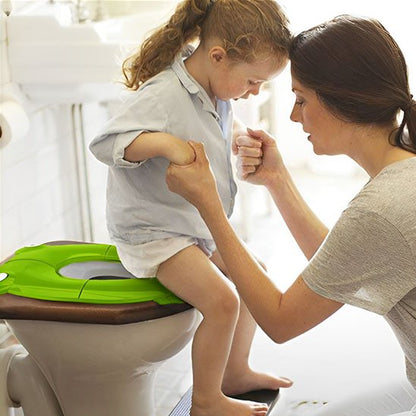Réducteur de toilette antidérapant vert pour bébé