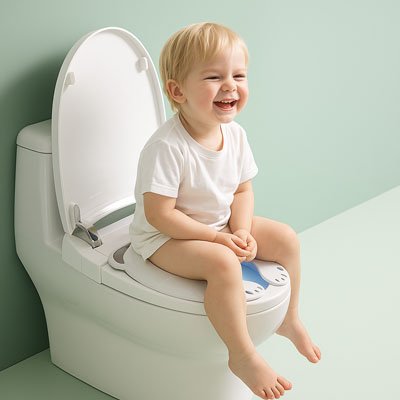 Réducteur de toilette blanc léger et pliable pour bébé