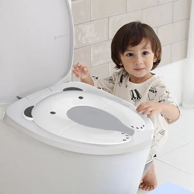 Réducteur de toilette blanc pour apprentissage amusant 