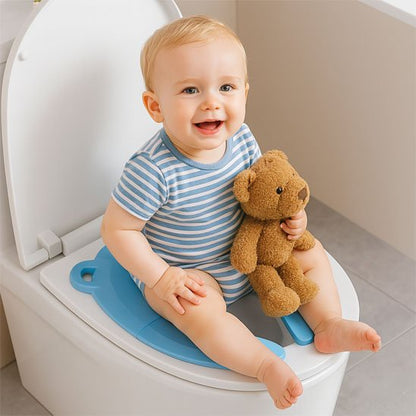 Réducteur de toilette bleu confortable pour enfant