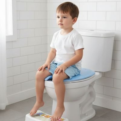 Reducteur de toilette bleu pour enfant pliable et stable 