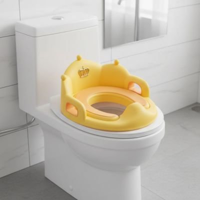 Réducteur de toilette jaune avec assise confortable pour bébé