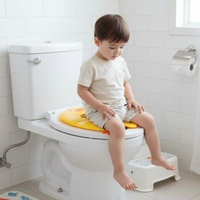 Réducteur de toilette jaune pliable pour bébé et enfant 