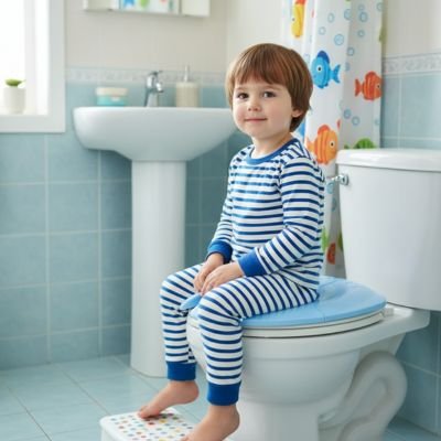 Reducteur de toilette pliable bleu pour bébé et enfant 