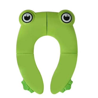 Réducteur de toilette pliable en grenouille vert pour bébé et enfant