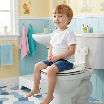 Réducteur de toilette pliable et sécurisé pour enfant 