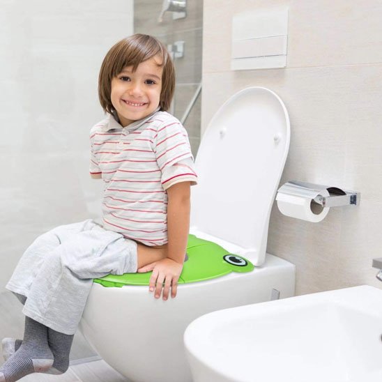 Réducteur de toilette pliable vert facile à nettoyer pour bébé 