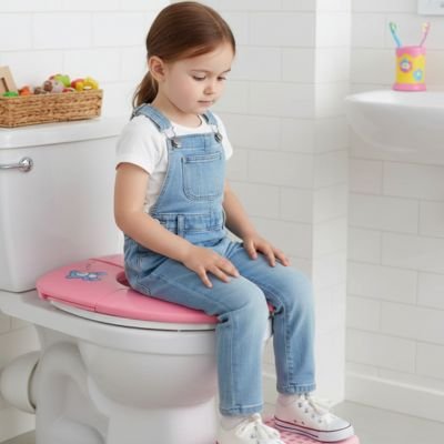 Reducteur de toilette rose avec avec adaptation universelle 