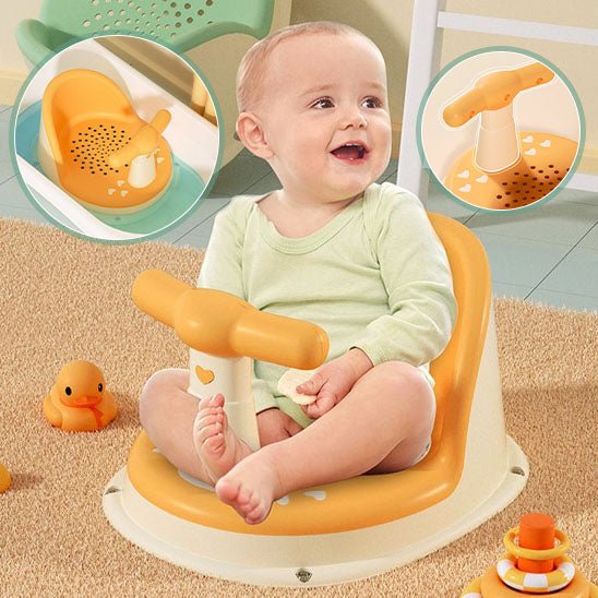 Siège de bain bébé jaune avec rotation