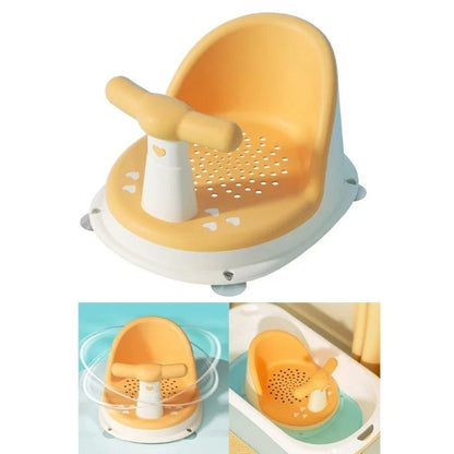 Siège de bain bébé jaune rotatif 