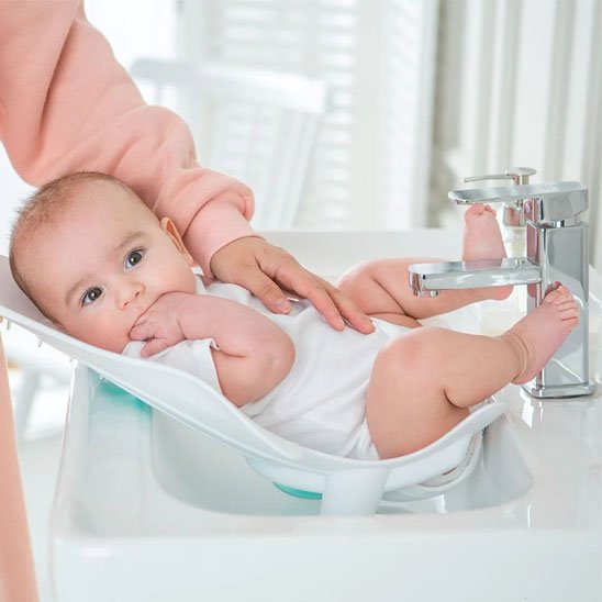 Siege de bain bebe vert confortable 