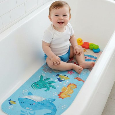 Tapis de bain bebe baleine antidérapant