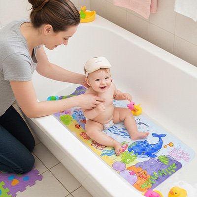Tapis de bain bebe long antidérapant