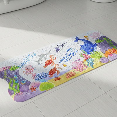 Tapis de bain bebe motif poisson 