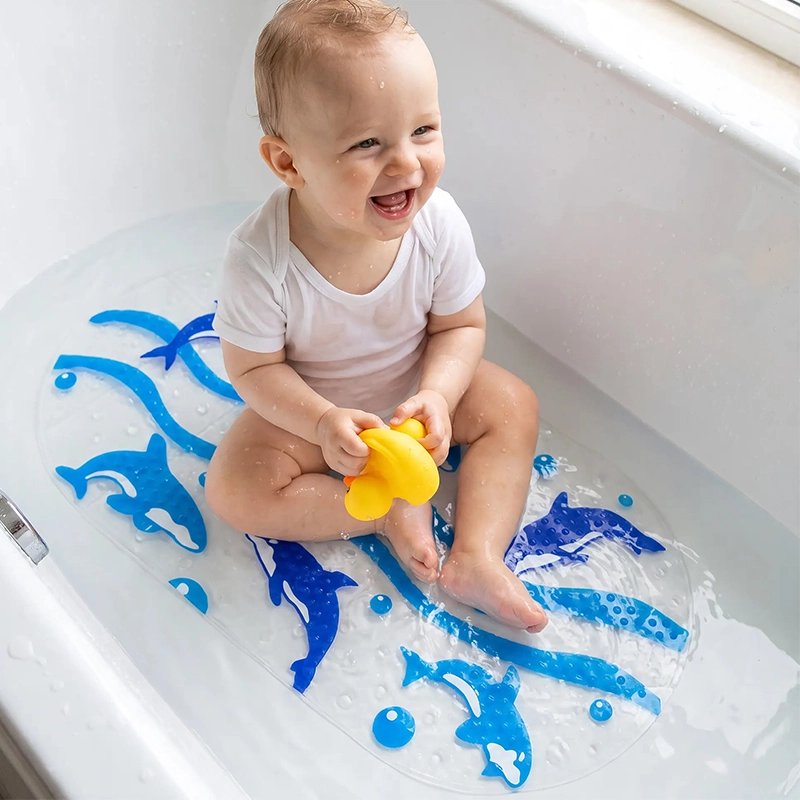 Tapis de bain bebe stable en dauphin 