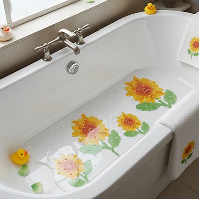 Tapis de bain bebe Tournesol anti-dérapant 