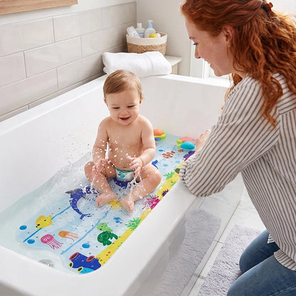 Tapis de bain pour bébé avec ventouses style aquatique 