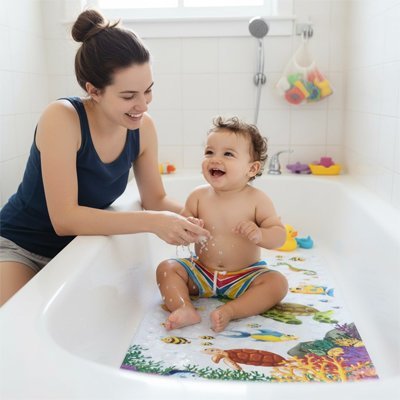 Tapis de bain pour bébé animaux aquatique