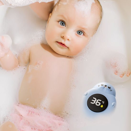 Thermometre bain bebe flottant bleu 