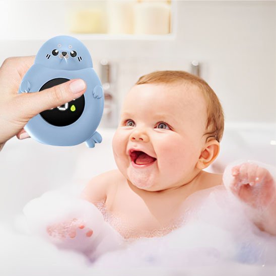 Thermometre bain bebe LED sécurisé bleu