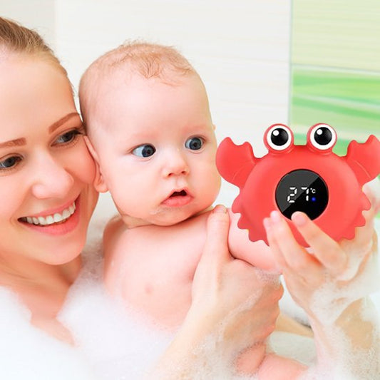 Thermomètre bain bébé numérique de forme Crabe rouge 