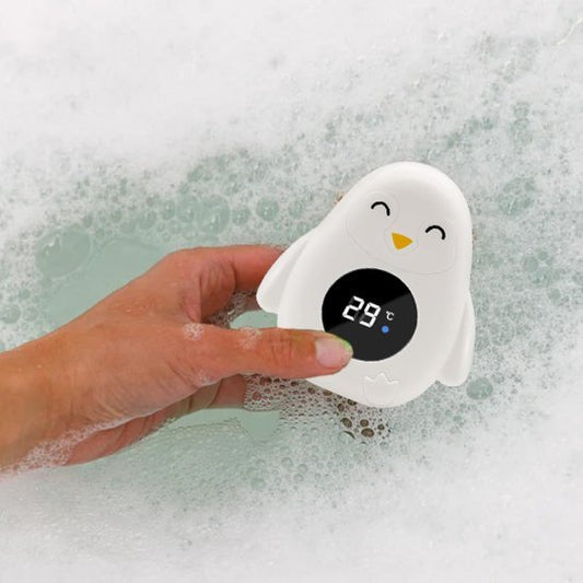 Thermomètre bain bébé flottant pingouin blanc