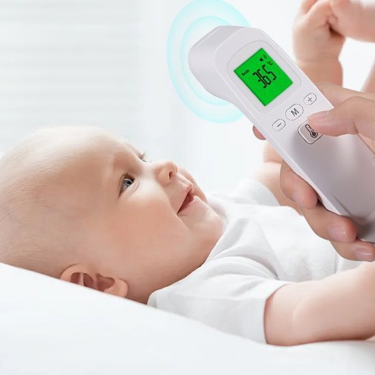 Thermomètre frontal avec lumière d'alerte 