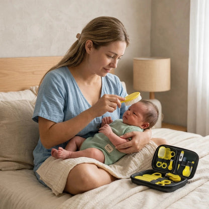 Trousse de soin bebe compris la brosse après le bain 