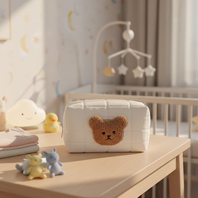 Trousse de toilette bebe aprés la douche en forme d'ourson 
