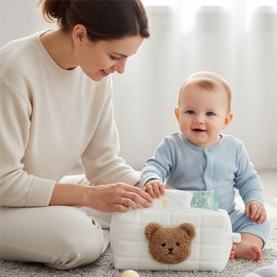Trousse de toilette bebe en ourson pratique pour les mamans 