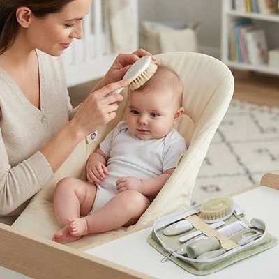 Trousse de toilette bebe kaki compacte facile à transporter 