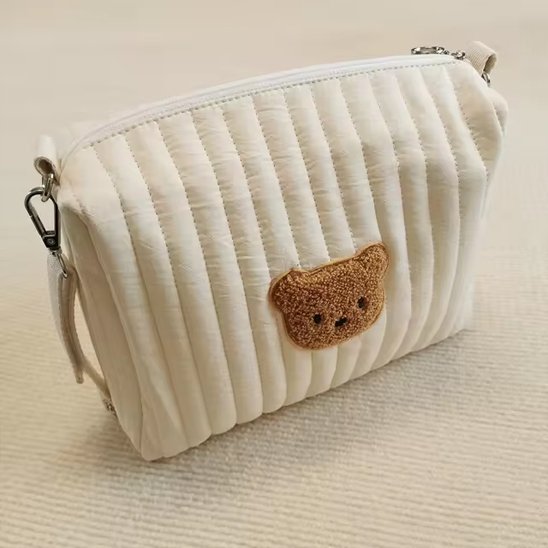 Trousse de toilette bebe ourson en tissu lavable 